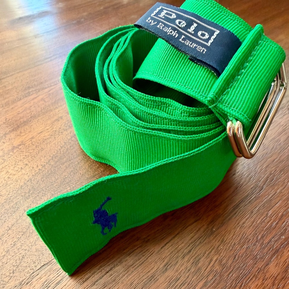 Vintage Ralph Lauren Vibrant Green Grosgrain Belt